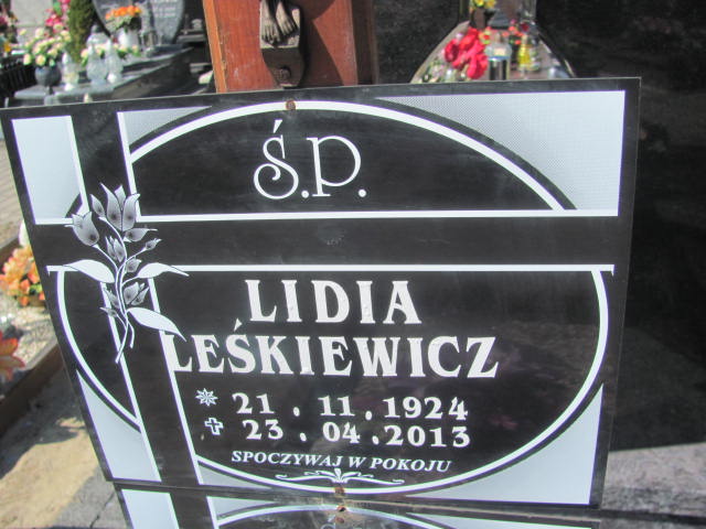 Lidia Leśkiewicz 1924 Kluczbork - Grobonet - Wyszukiwarka osób pochowanych