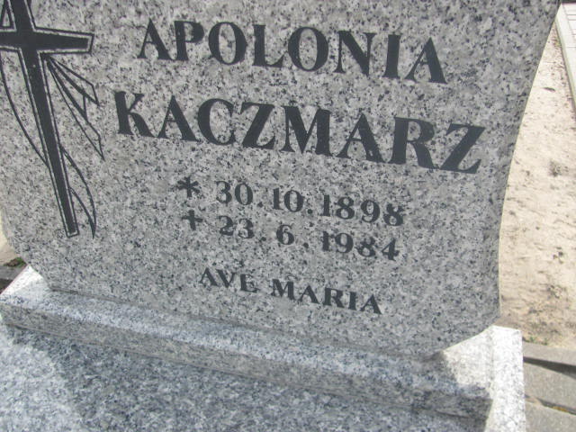 Apolonia Kaczmarz 1898 Kluczbork - Grobonet - Wyszukiwarka osób pochowanych