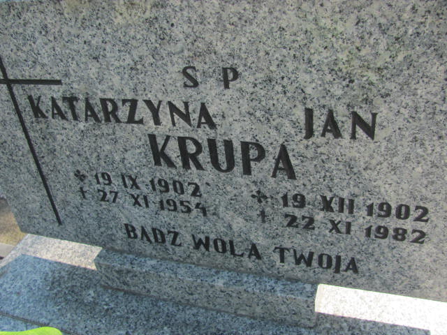 Katarzyna Krupa  1902 Kluczbork - Grobonet - Wyszukiwarka osób pochowanych