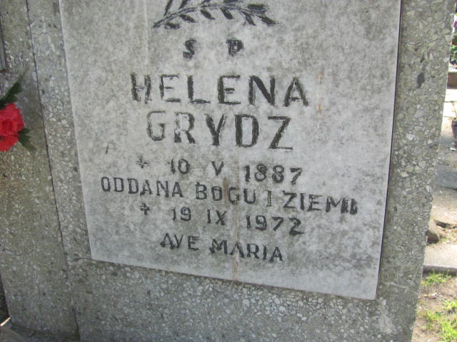 Helena Grydz  1887 Kluczbork - Grobonet - Wyszukiwarka osób pochowanych