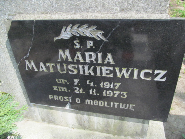 Maria Matusikiewicz 1917 Kluczbork - Grobonet - Wyszukiwarka osób pochowanych